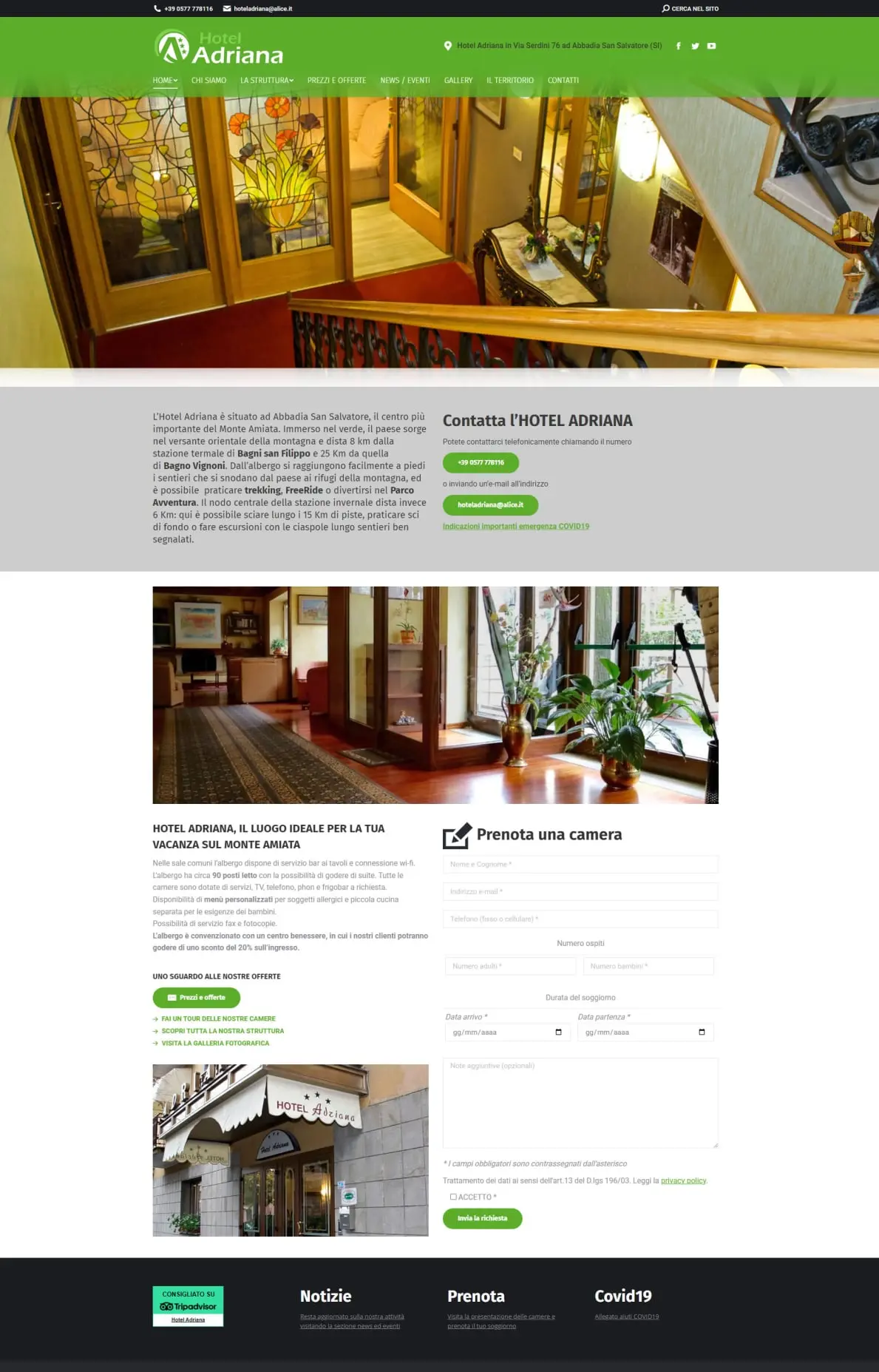 Sito web Hotel Adriana